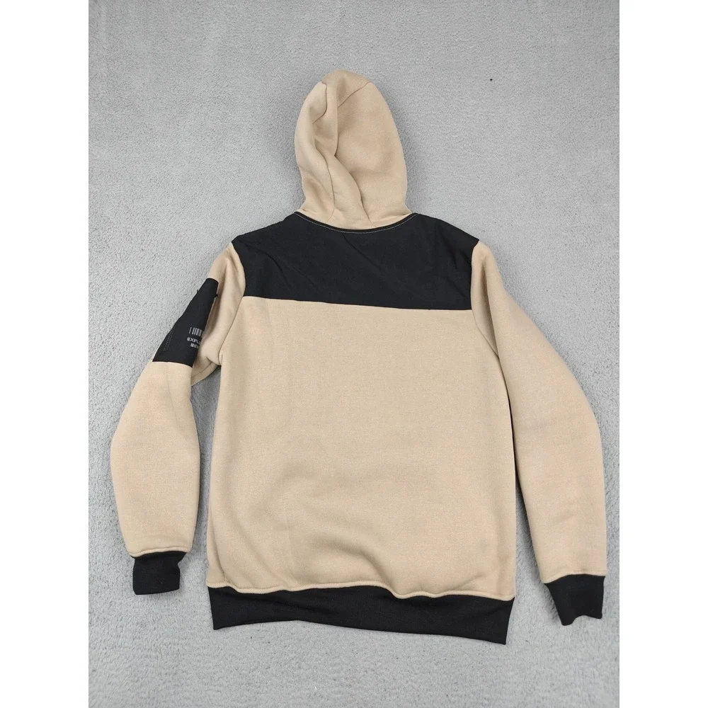 GTL4 Hoodie Mens Small‎ Beige Sherpa Lined Full Zip Fleece Heavyweight Jacket